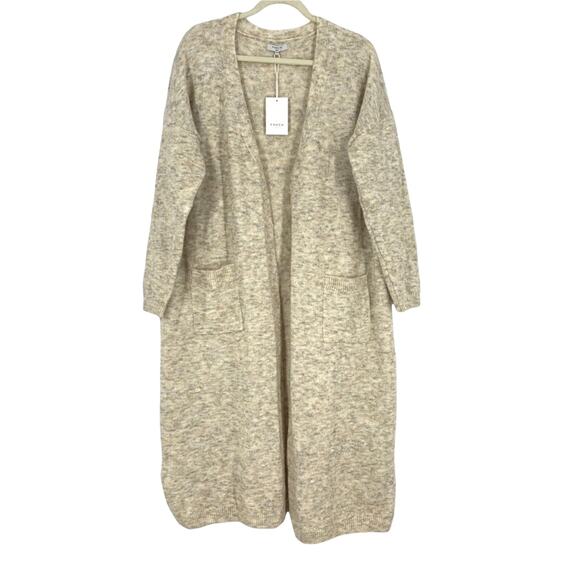 FRNCH Cardigan Duster Beige Small Medium Long Sleeve NWT - Picture 3 of 12